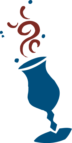 Blue Cup with Red Swirl - Captivating Clipart Design