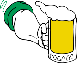 Beer Glass Clipart: Hand Holding Refreshing Green-Capped Beverage