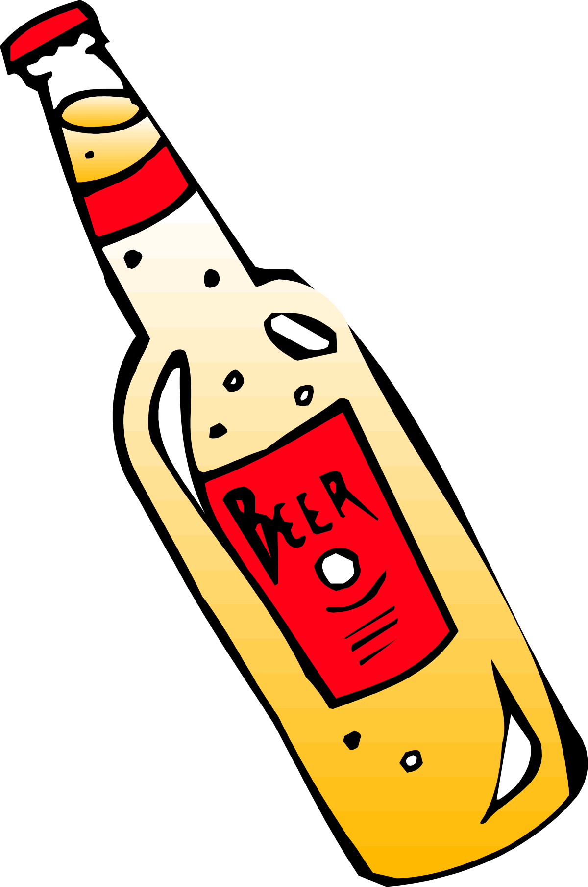 Smiley Face Beer Bottle Clipart - Fun and Cheerful SVG Design