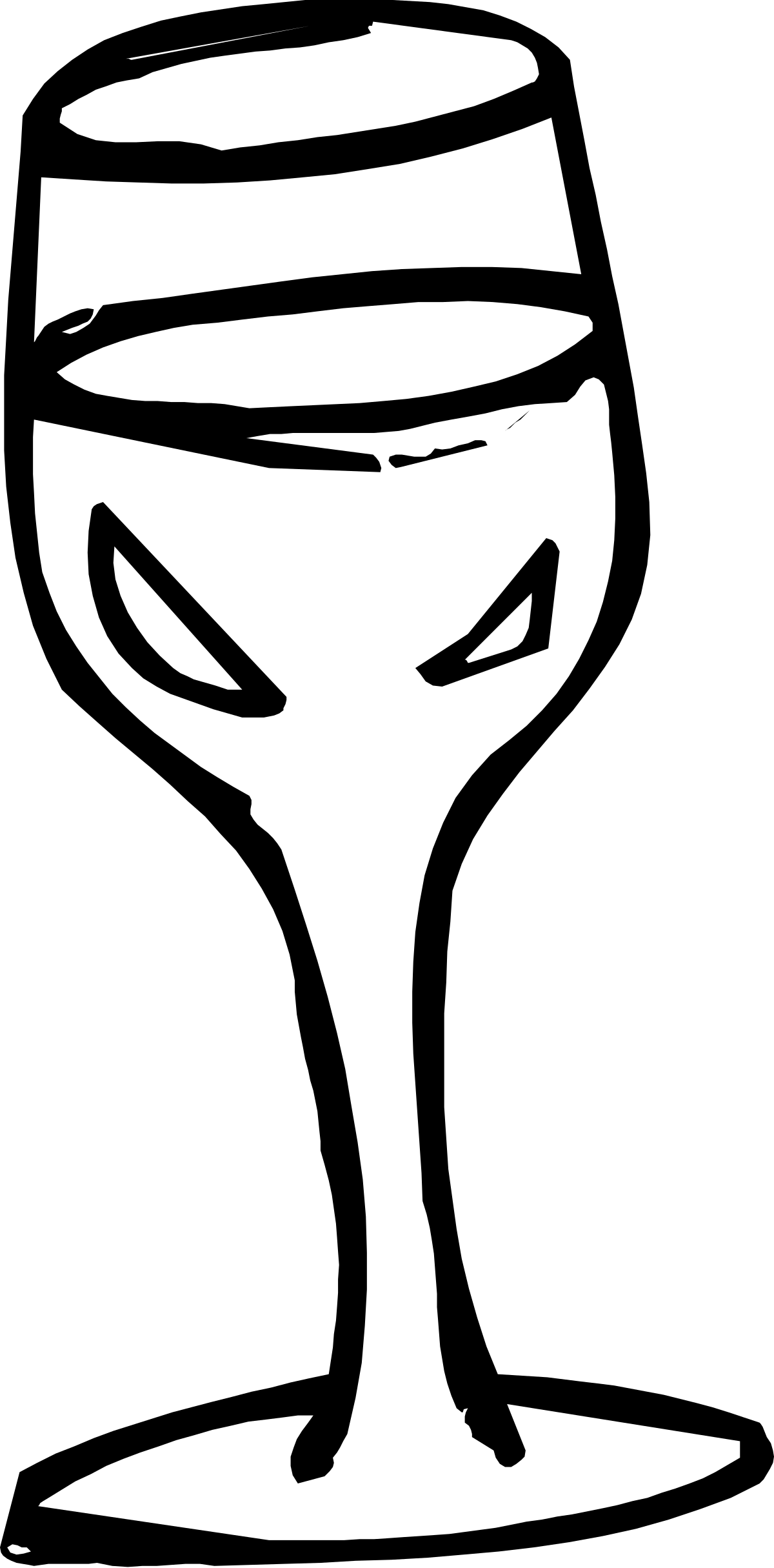 White Wine Glass Clipart: Elegant Sip on a Black Background