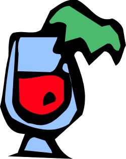 Glass of Wine with Green Stem - Elegant Clipart for Celebrations