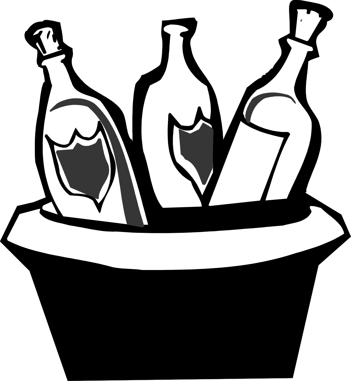 Wine Bottle Clipart - Elegant Wine Scene with Two Bottles