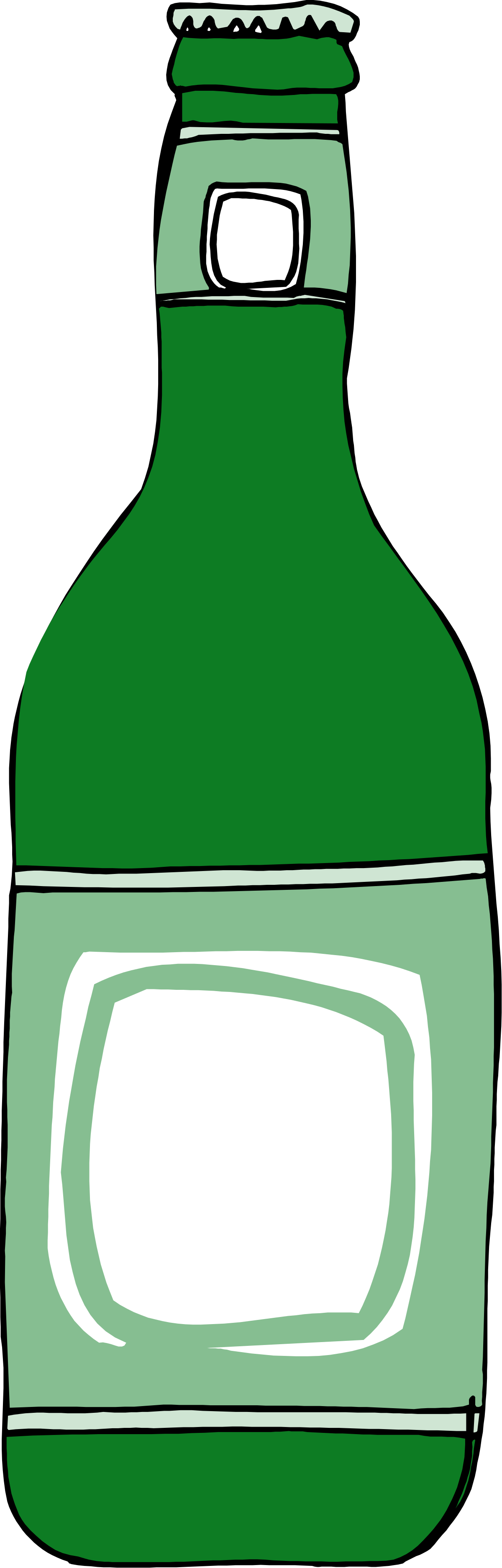 Green Bottle with White Label Clipart - Perfect for Designs