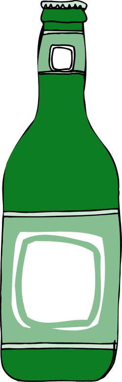 Green Bottle with White Label Clipart - Perfect for Designs