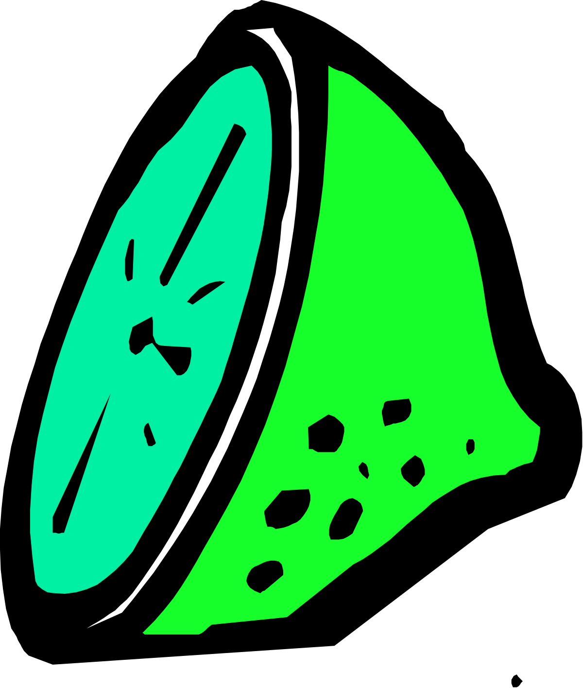 Green and Black Logo with White Outline - Unique Clipart Design