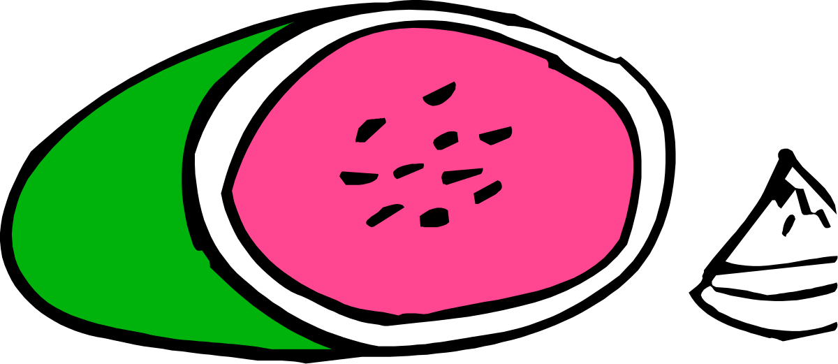 Watermelon Clipart - Vibrant Pink and Green Illustration