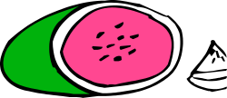 Watermelon Clipart - Vibrant Pink and Green Illustration