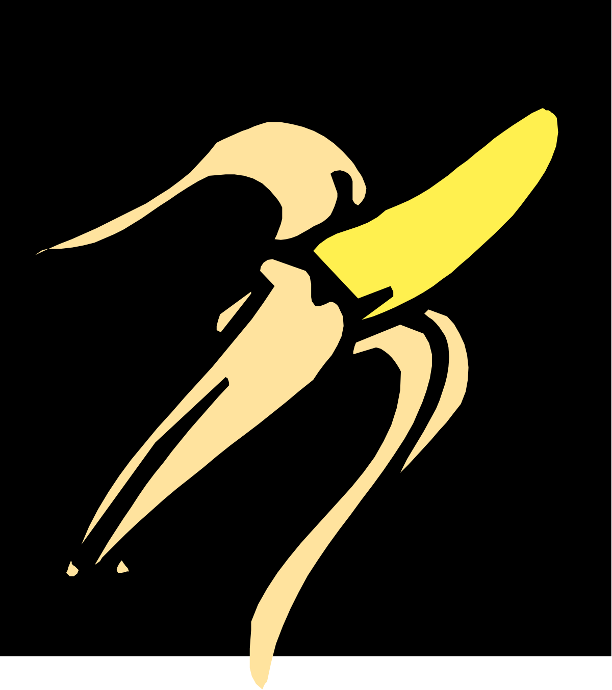 Yellow Surfboarder Riding a Wave - Dynamic Surfing Clipart