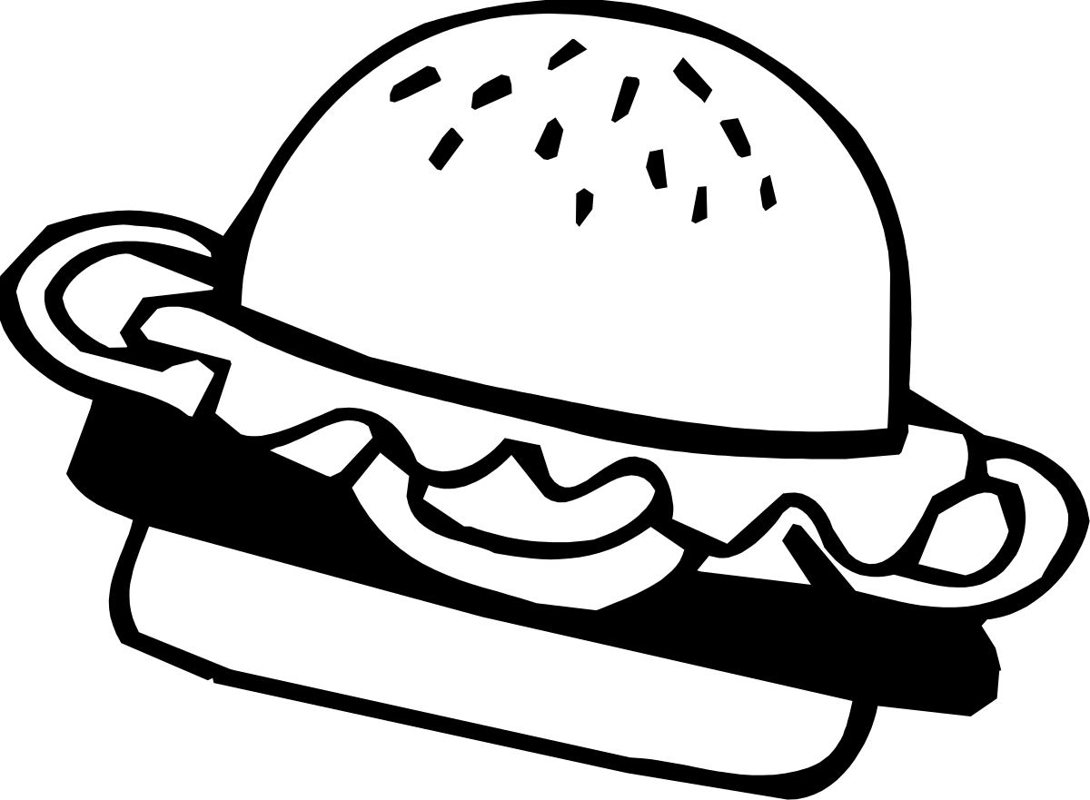 Hamburger with Chain - Unique Clipart for Creative Projects