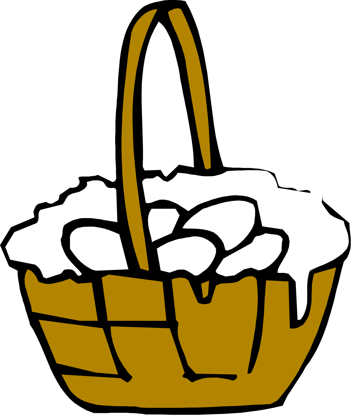 Basket of Bread with Knife and Fork - Perfect Clipart for Culinary Themes