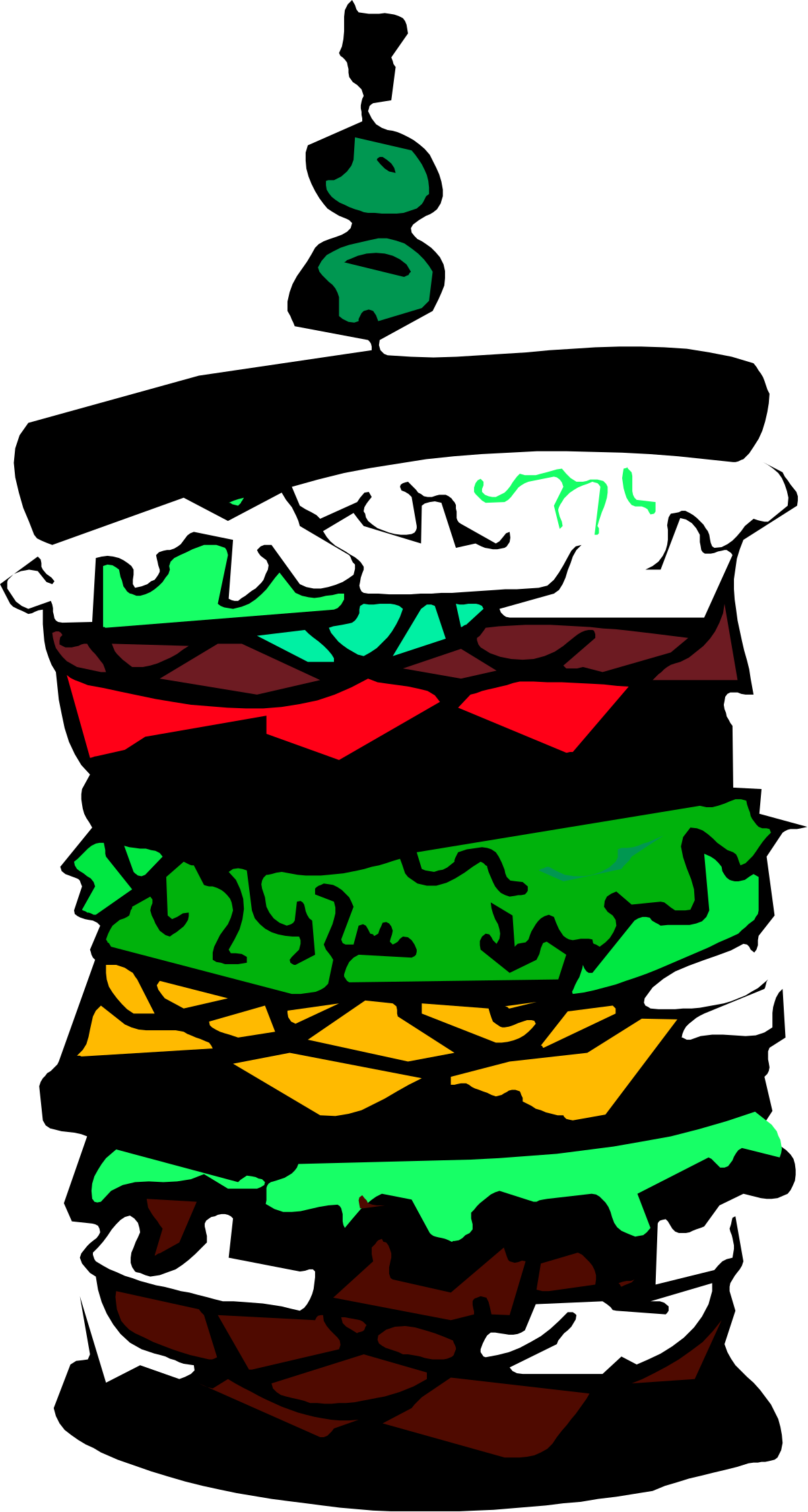 Colorful Big Hamburger Clipart  Delicious and Eye-Catching