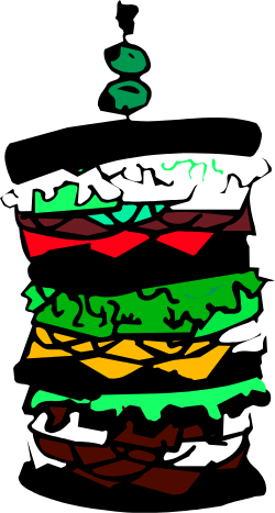 Colorful Big Hamburger Clipart  Delicious and Eye-Catching