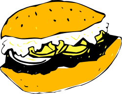 Smiling Hamburger Clipart - Fun and Playful Food Illustration