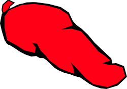 Red Silhouette of a Man with a Hat - Unique Clipart Design