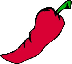 Red Chili Pepper Clipart with Green Stem  Perfect for Culinary Designs
