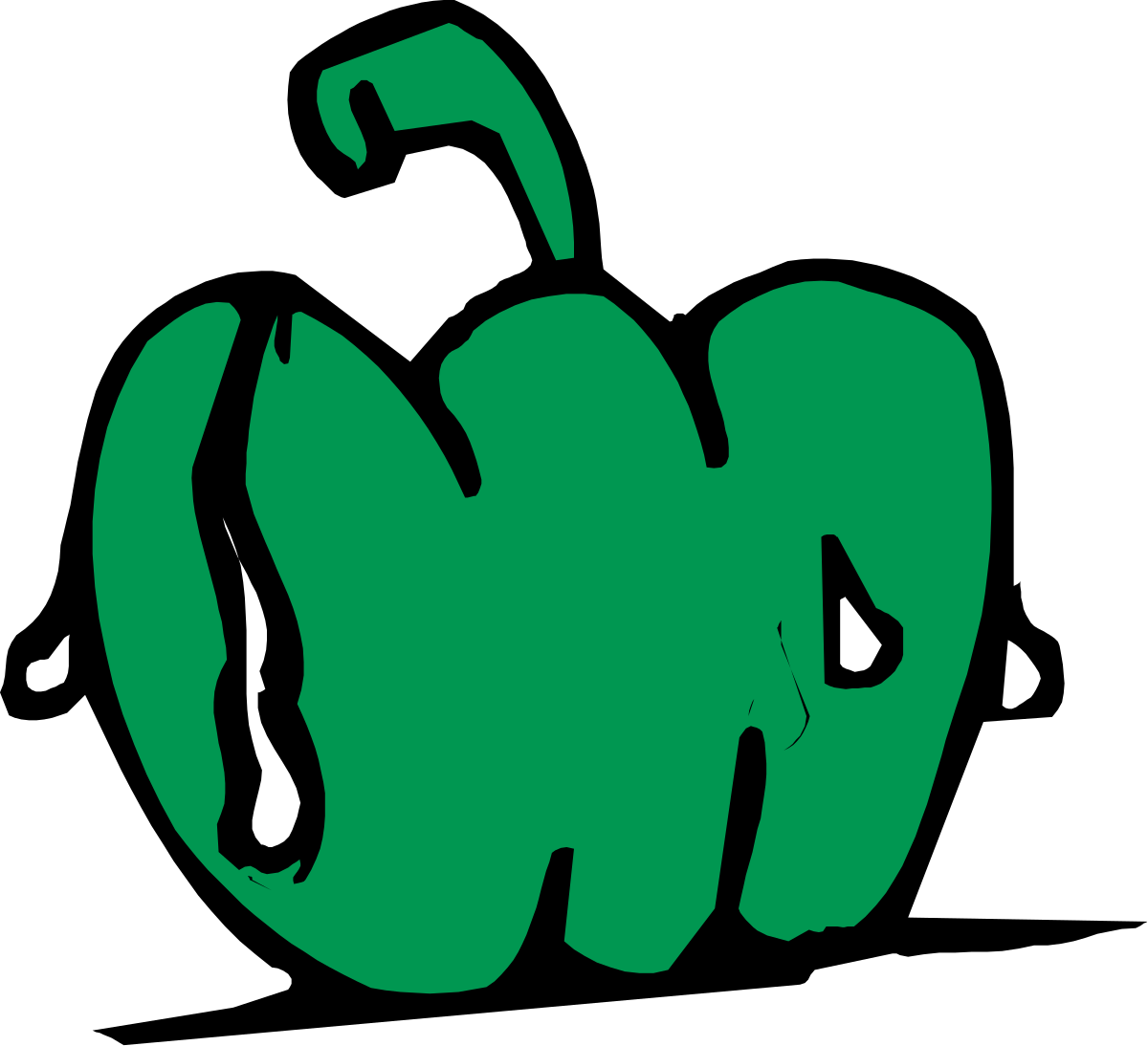 Green Pumpkin on Black Background: Vibrant Clipart for Fall Themes