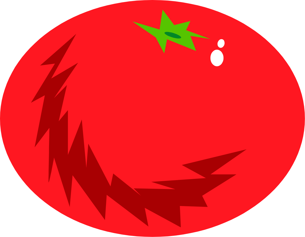 Fresh Tomato with Green Leaf Clipart - Vibrant SVG Illustration
