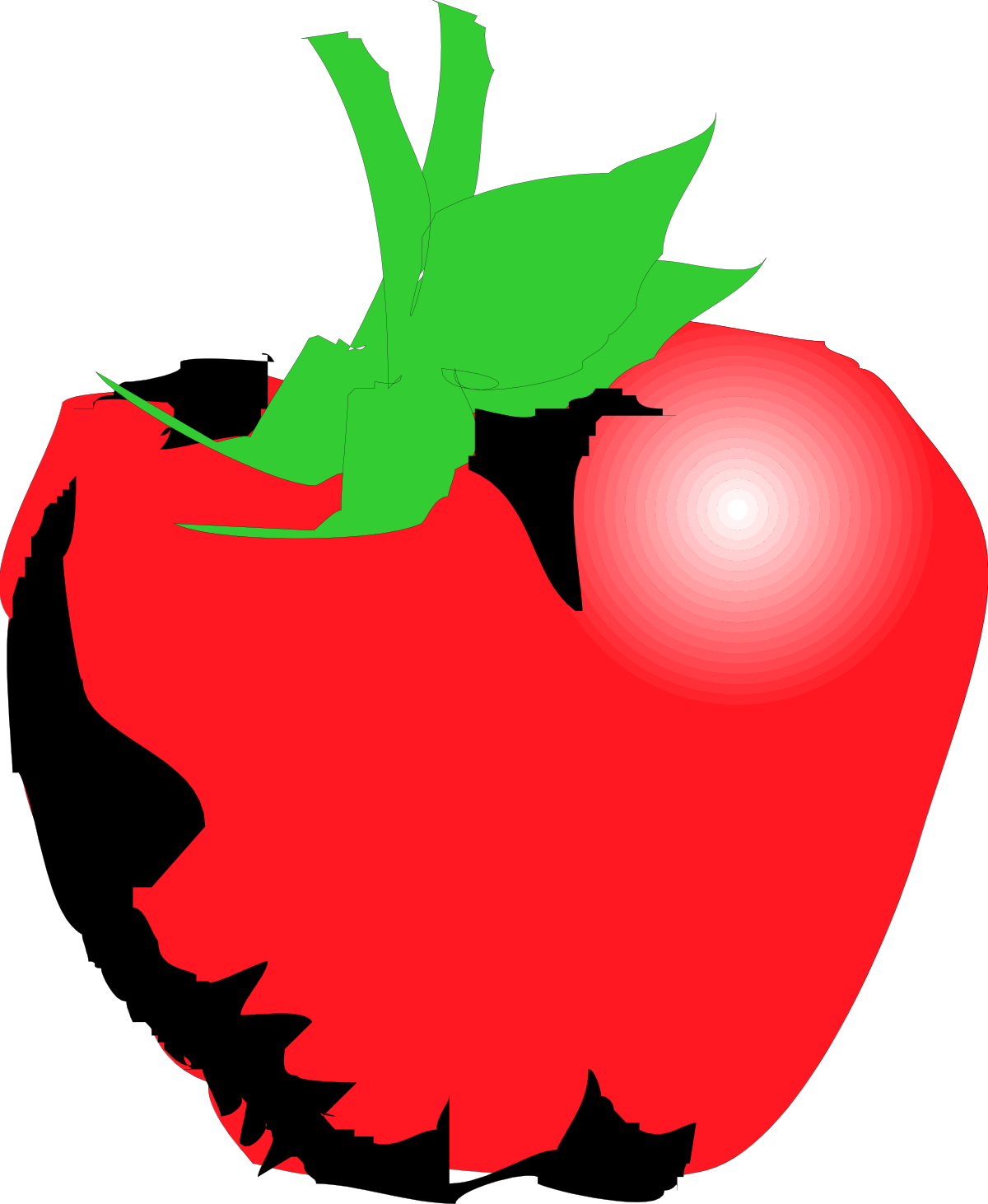 Red Apple with Green Leaf - Vibrant Clipart for Nature Themes