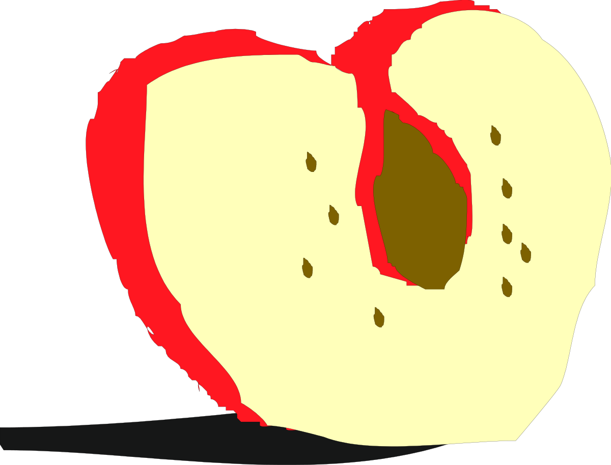 Apple Slice Clipart - Fresh and Juicy Half Apple Illustration