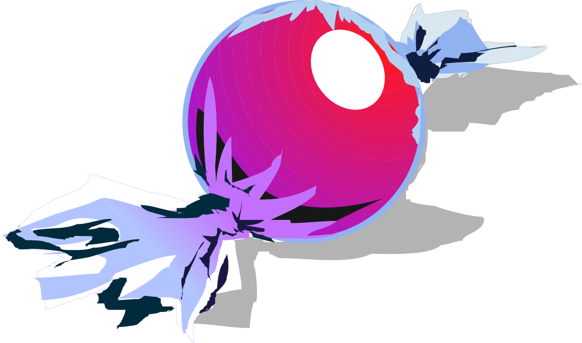 Purple and Blue Flower with White Center - Clipart Illustration