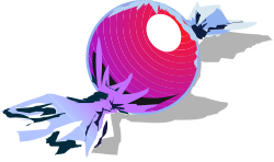 Purple and Blue Flower with White Center - Clipart Illustration