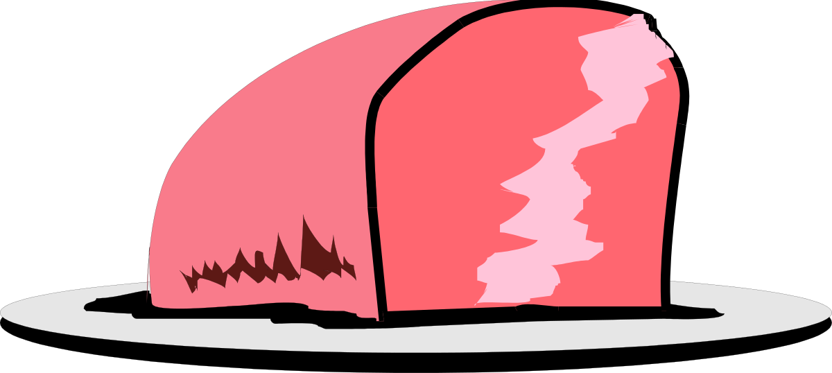 Pink Cake Slice with Center Hole Clipart - Delicious Dessert Art