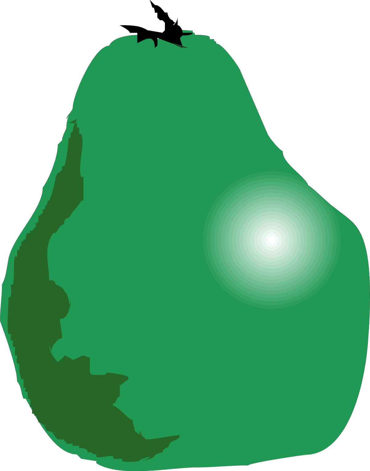 Green Rock with White Dot Clipart - Nature Illustration for Creative Projects