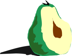 Green Avocado Clipart with Brown Spot  Fresh & Vibrant