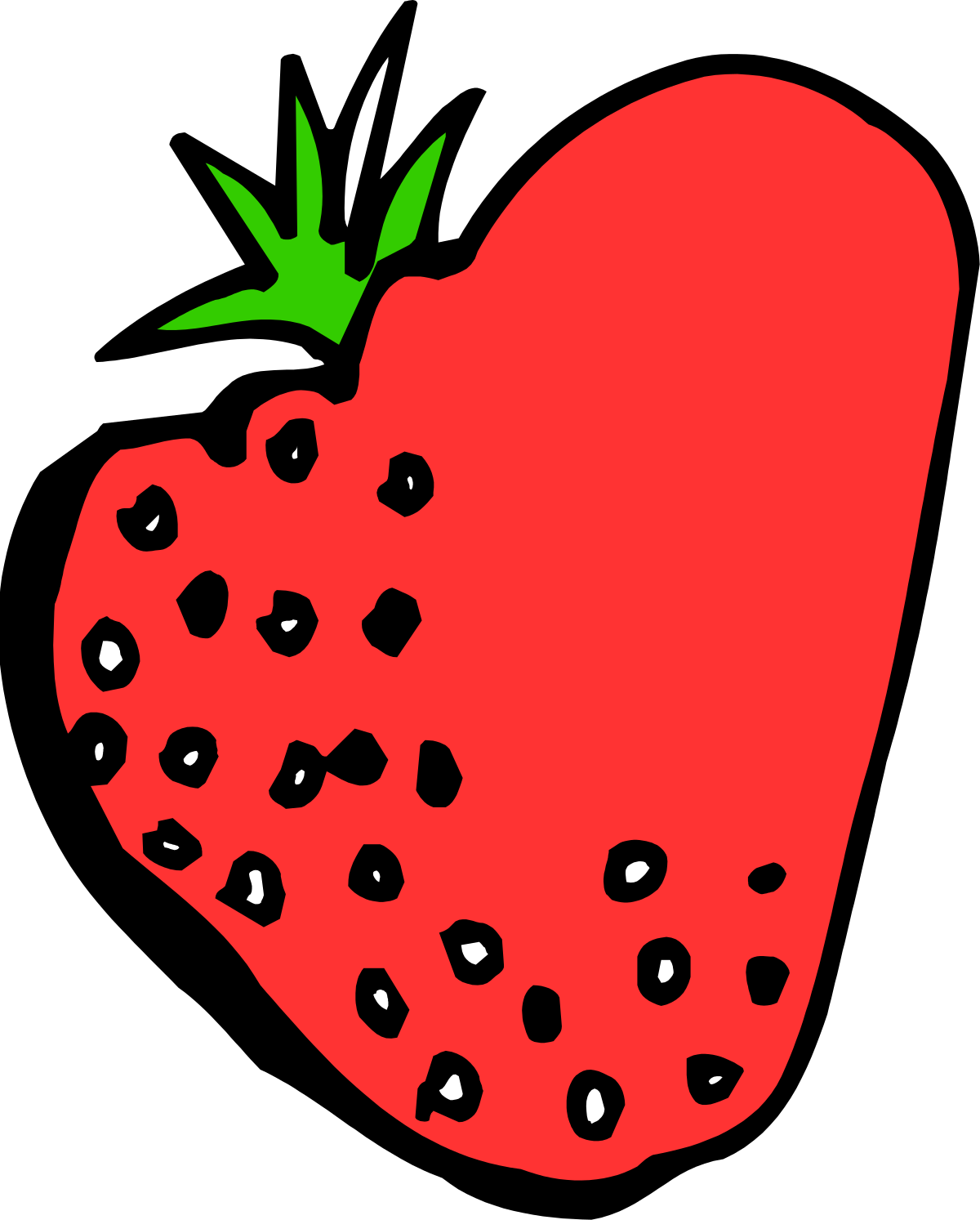 Red Strawberry with Black Spots - Unique Clipart for Your Projects
