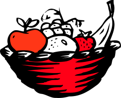 Red Apple and White Apple in a Bowl Clipart for Freshness