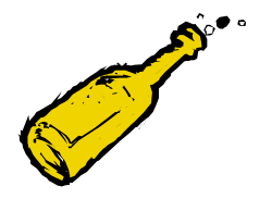 Yellow Bottle with Black Outline - Eye-Catching Clipart for Creative Projects