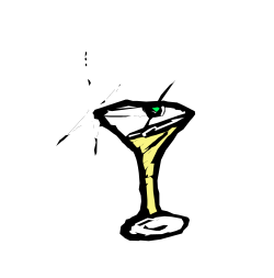 Martini Glass with Green Drink - Refreshing Clipart
