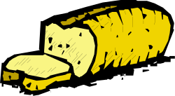 Yellow and Black Cat Laying on Black Background Clipart