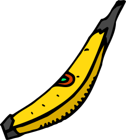 Banana with Green Leaf Clipart: Fresh and Tropical