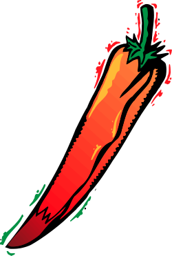 Red and Green Chili Clipart on Black Background