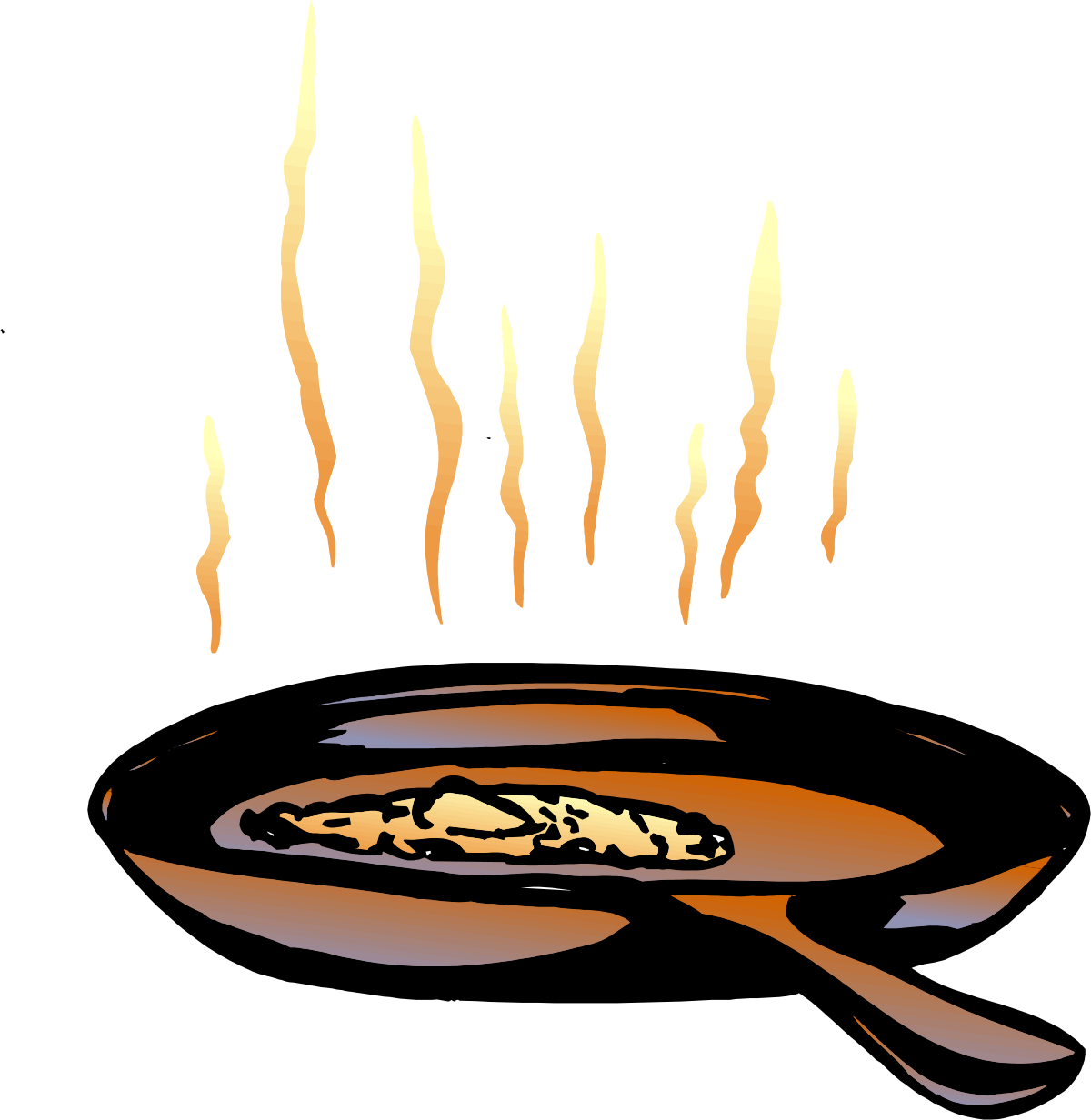 Flaming Pan of Food Clipart for Dynamic Culinary Designs