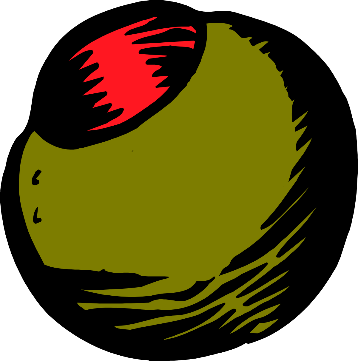 Green and Red Circle on Black Background Clipart for Eye-Catching Designs