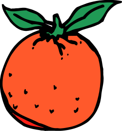 Orange with Green Leaves Clipart - Fresh Citrus Illustration