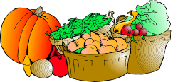 Basket of Fresh Fruits and Vegetables Clipart - Vibrant Harvest Collection