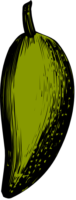 Green Apple Clipart on Black Background - Fresh and Vibrant