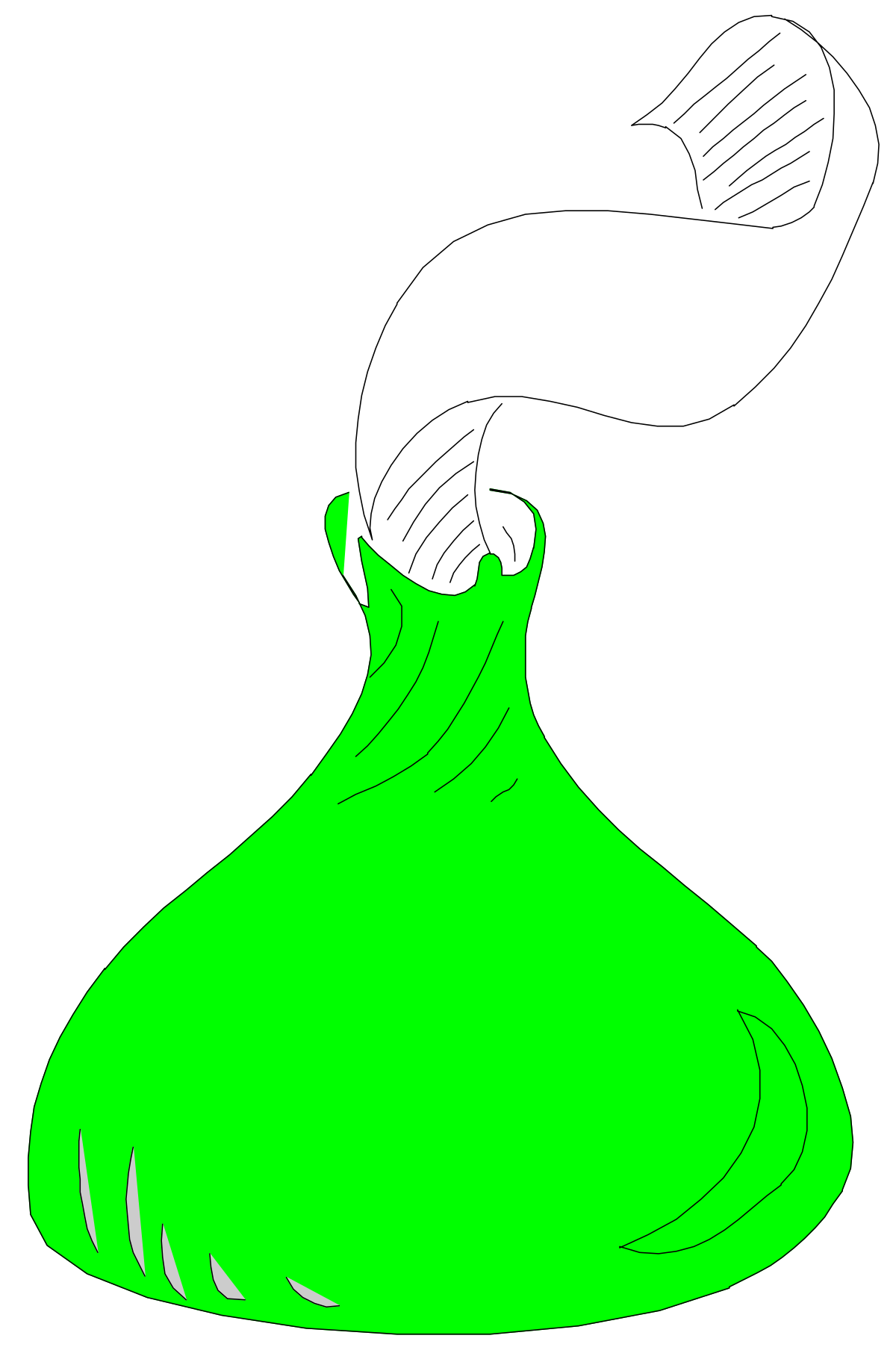 Green Shoe on Black Background - Unique Clipart Design