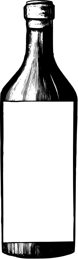 Wine Bottle with Blank Sign Clipart for Custom Labels