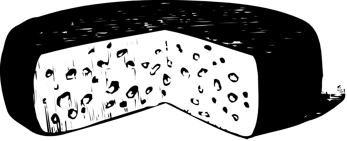 a black and white image of a cheese clip art png transparent Cheese Clipart: Black and White Cheese Illustrations
