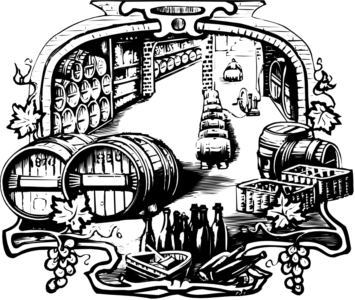 a black and white illustration of a castle clip art png transparent Castle Clipart Illustration in Black and White