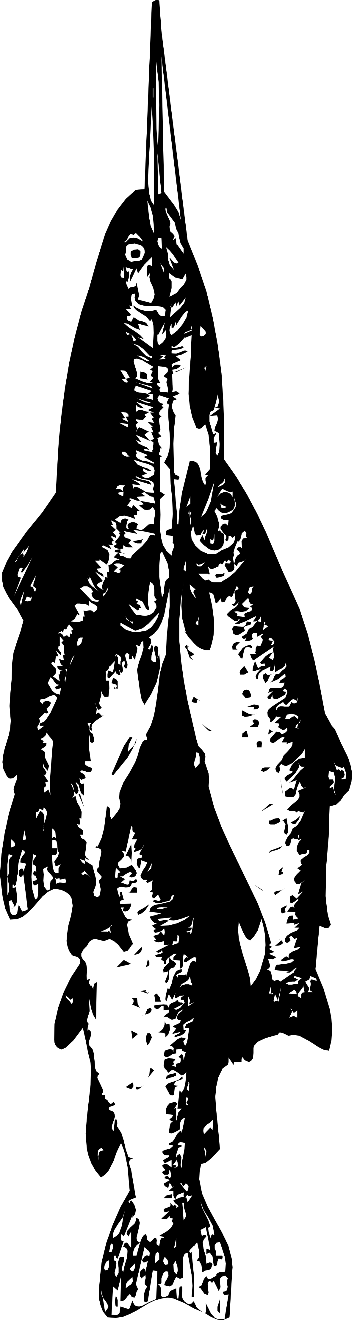 Black and White Silhouette of a Man with Sword - Striking Clipart Design