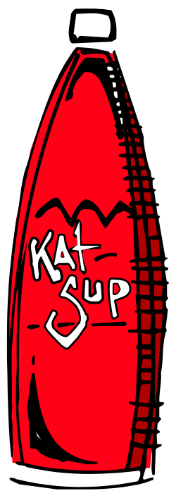 Red and White Bottle Clipart Against Black Background