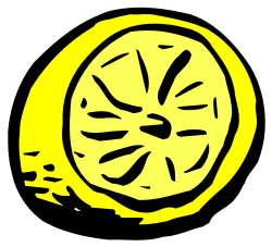 Lemon on Black Background Clipart - Refreshing and Vibrant Citrus Illustrations