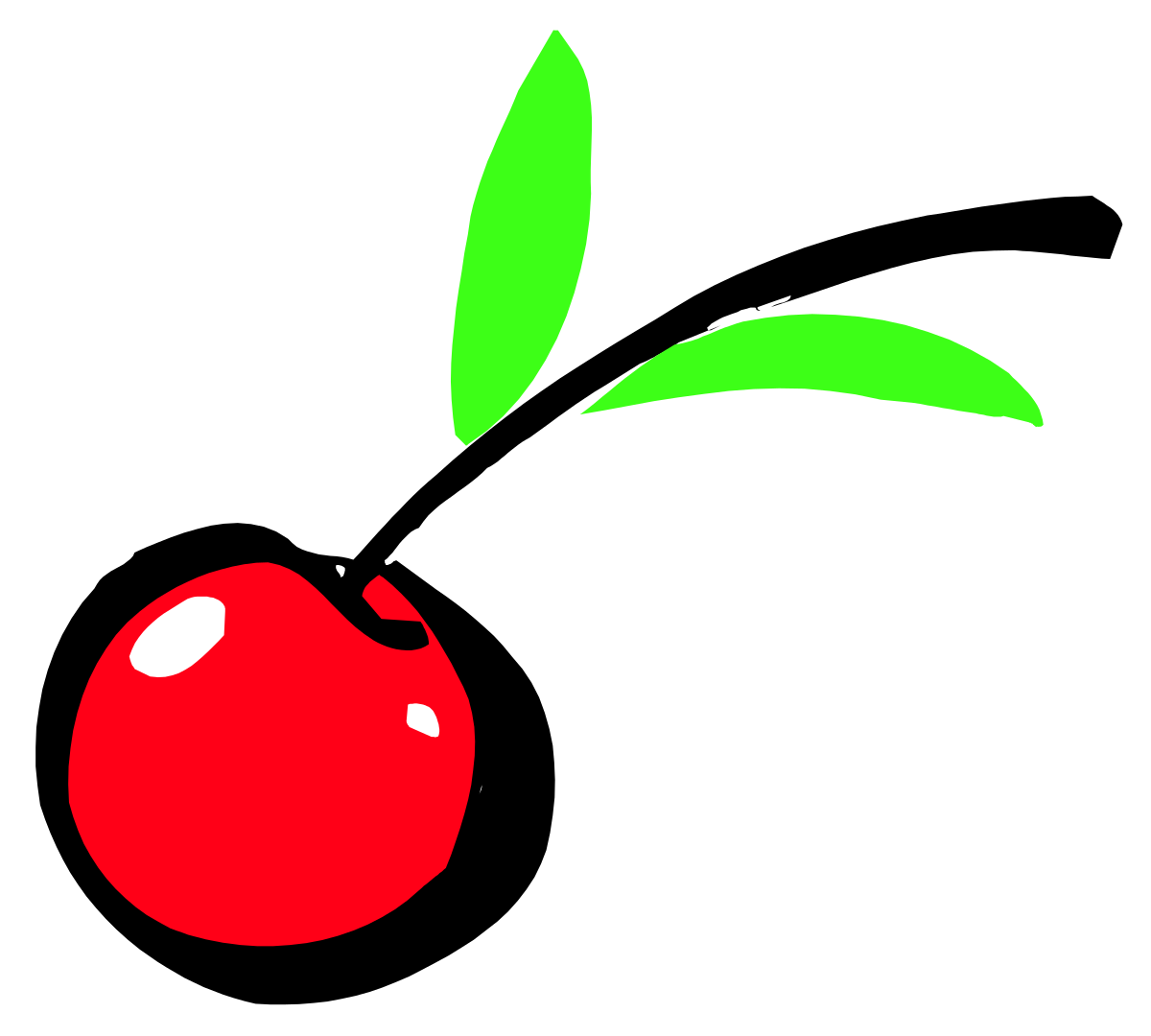 Red Apple with Green Leaves Clipart  Fresh and Vibrant Fruit Illustration