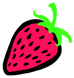 Strawberry with Green Stem Clipart - Vibrant and Fresh