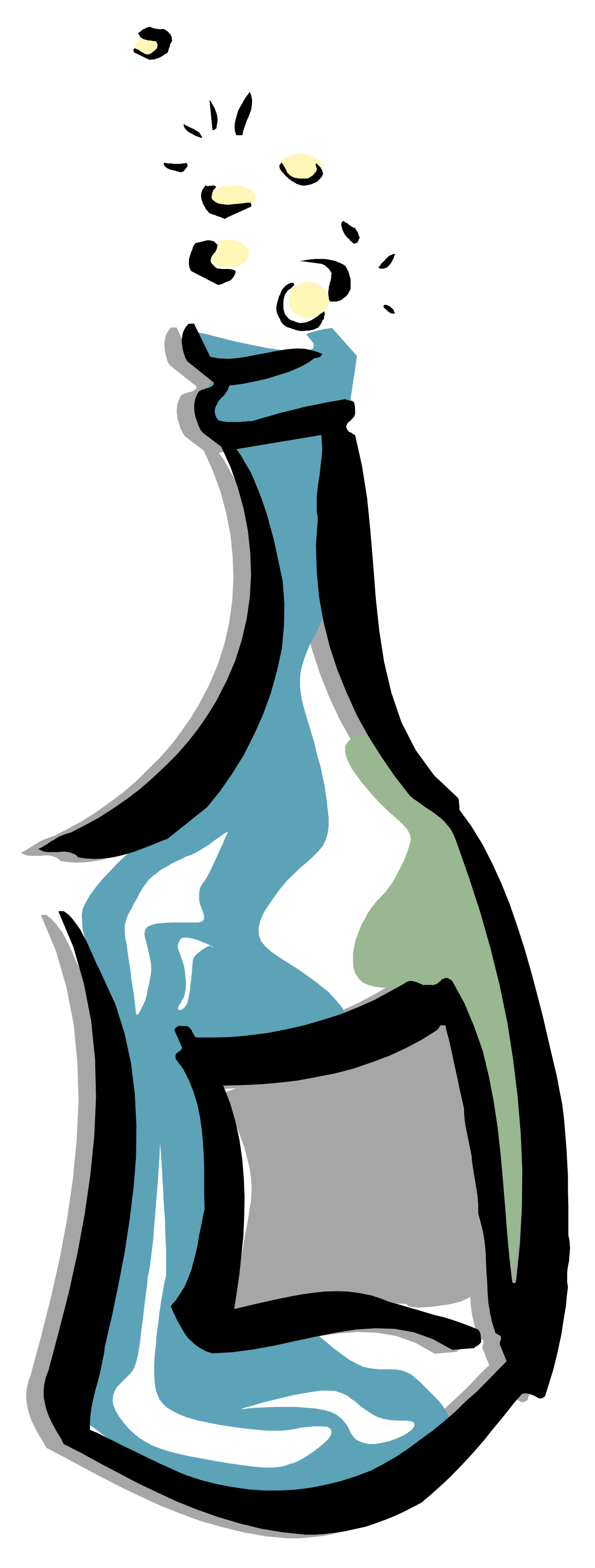 Water Bottle with Light Clipart - Refreshing Hydration Visuals